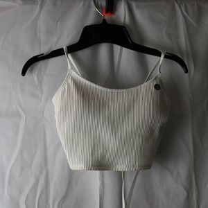 White Swim Cropped Length Tankini Top